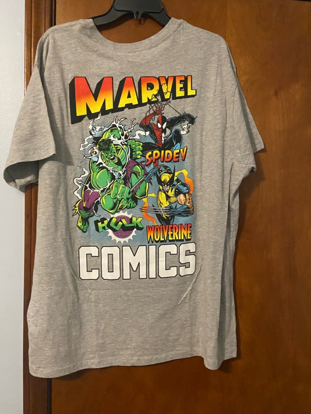 Marvel Short Sleeve Grey T-Shirt with Red-Yellow Logo